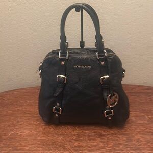 Michael Michael Kors Black Pebbled Leather Bedford Satchel